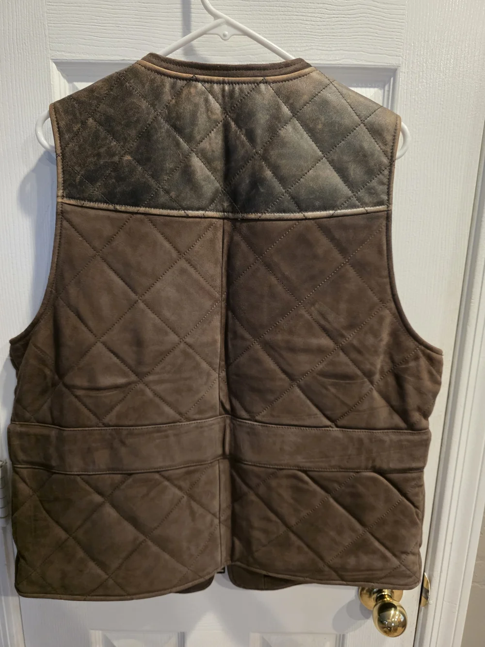 Banana Republic Quilted Brown Leather Vest for Men